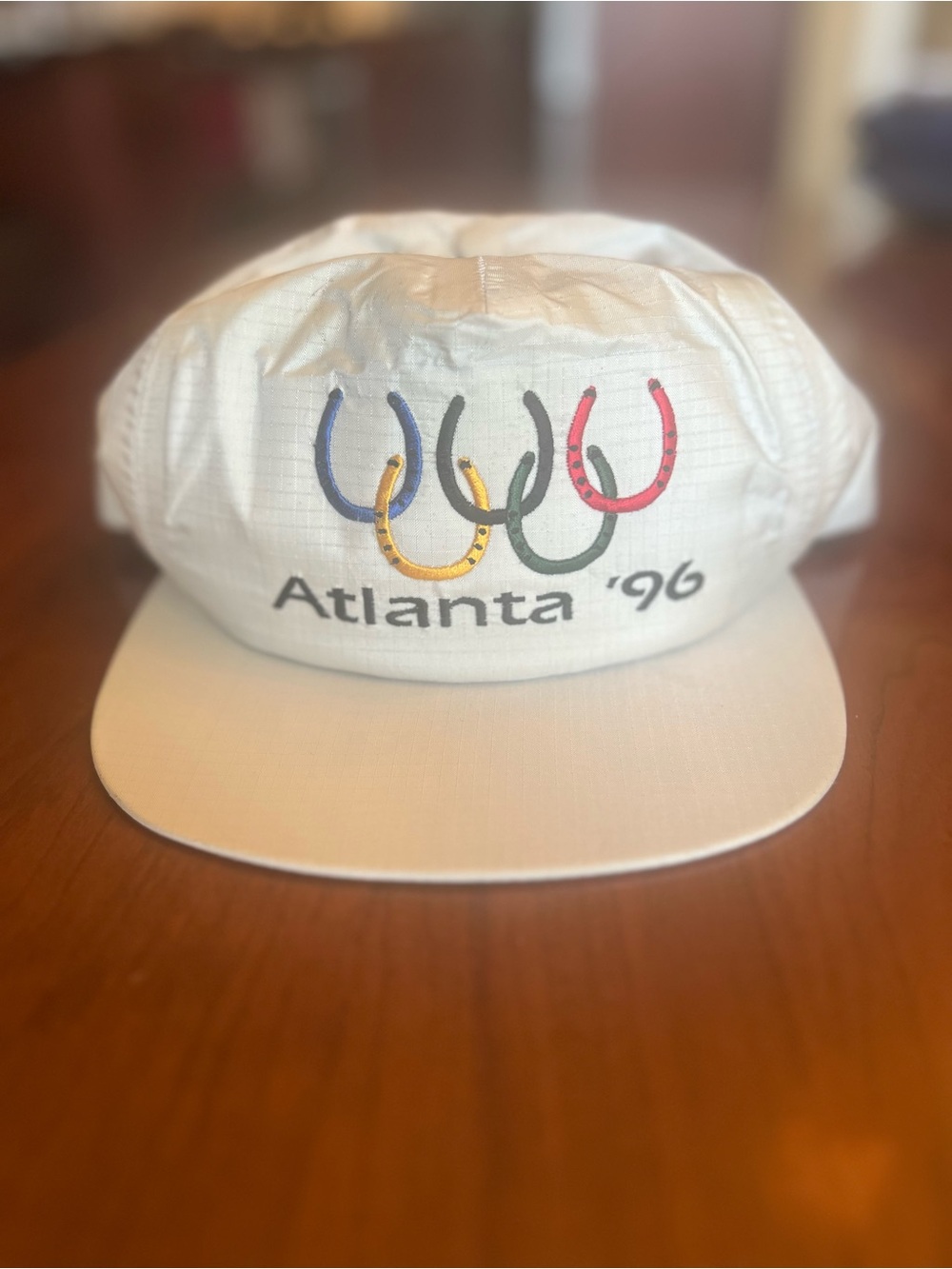 Atlanta '96 White Five-Ring Olympics logo cap vintage
